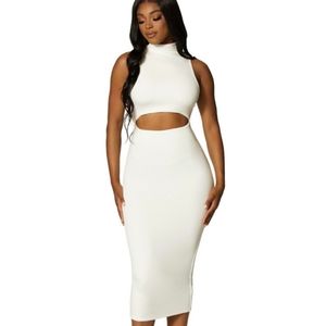 Nakedwardrobe Cut To The Midi Sleeveless Dress